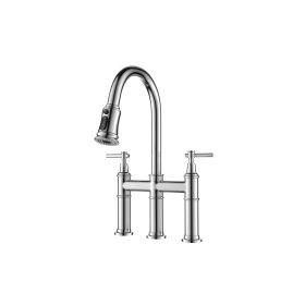 Transition bridge kitchen faucet with pull-down nozzle