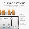Toaster 4 Slice; Geek Chef Stainless Steel Extra-Wide Slot Toaster with Dual Control Panels of Bagel/Defrost/Cancel Function; 6 Toasting Bread Shade S