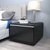 Modern Smart Side Table with Built-in Fridge, Wireless Charging, Temperature Control, Power Socket, USB Interface, Outlet Protection, Induction Light,