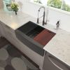 33&quot; L X 22&quot; W Farmhouse Kitchen Sink Matte Black Stainless Steel 33 in.Single Bowl Farmhouse Apron Workstation Kitchen Sink with Accessory K
