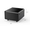 Modern Smart Side Table with Built-in Fridge, Wireless Charging, Temperature Control, Power Socket, USB Interface, Outlet Protection, Induction Light,