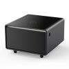 Modern Smart Side Table with Built-in Fridge, Wireless Charging, Temperature Control, Power Socket, USB Interface, Outlet Protection, Induction Light,