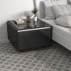 Modern Smart Side Table with Built-in Fridge, Wireless Charging, Temperature Control, Power Socket, USB Interface, Outlet Protection, Induction Light,