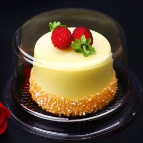 Cake Packaging Box Transparent Round Blister Box (Option: Coffee-50pcs-4inch)
