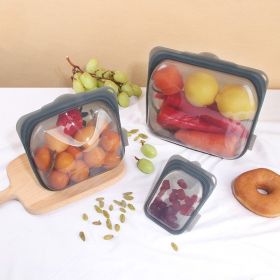 Environmental Protection Silicone Fresh-keeping Bag (Option: Black-2set)