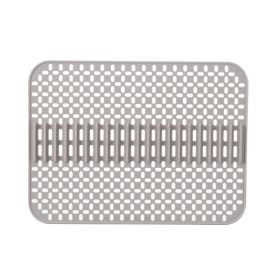1pc Kitchen Silicone Drain Mat; Kitchen Sink Protection Anti-Scratch Mat; Non-Slip Card Bowl Card Position Mat; 16.93*12.6inch (Quantity: 1PC, Color: Grey)