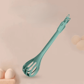 1pc; Multifunctional 3-in-1 Egg Whisk Food Holder Noodle Holder Baking Tool Egg Stirrer Manual Whisk 1 Pack 11.02''âˆšÃ³2.76'' (Color: Green)