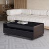 Modern Smart Coffee Table with Built-in Fridge, Bluetooth Speaker, Wireless Charging Module, Touch Control Panel, Power Socket, USB Interface, Outlet