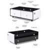 Modern Smart Coffee Table with Built-in Fridge, Bluetooth Speaker, Wireless Charging, Touch Control Panel, Power Socket, USB Interface, Outlet Protect