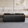 Modern Smart Coffee Table with Built-in Fridge, Bluetooth Speaker, Wireless Charging Module, Touch Control Panel, Power Socket, USB Interface, Outlet