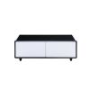 Modern Smart Coffee Table with Built-in Fridge, Bluetooth Speaker, Wireless Charging, Touch Control Panel, Power Socket, USB Interface, Outlet Protect