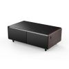 Modern Smart Coffee Table with Built-in Fridge, Bluetooth Speaker, Wireless Charging Module, Touch Control Panel, Power Socket, USB Interface, Outlet